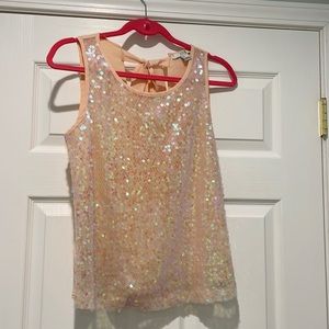 Forever 21 Light Pink Sparkle Tank Top